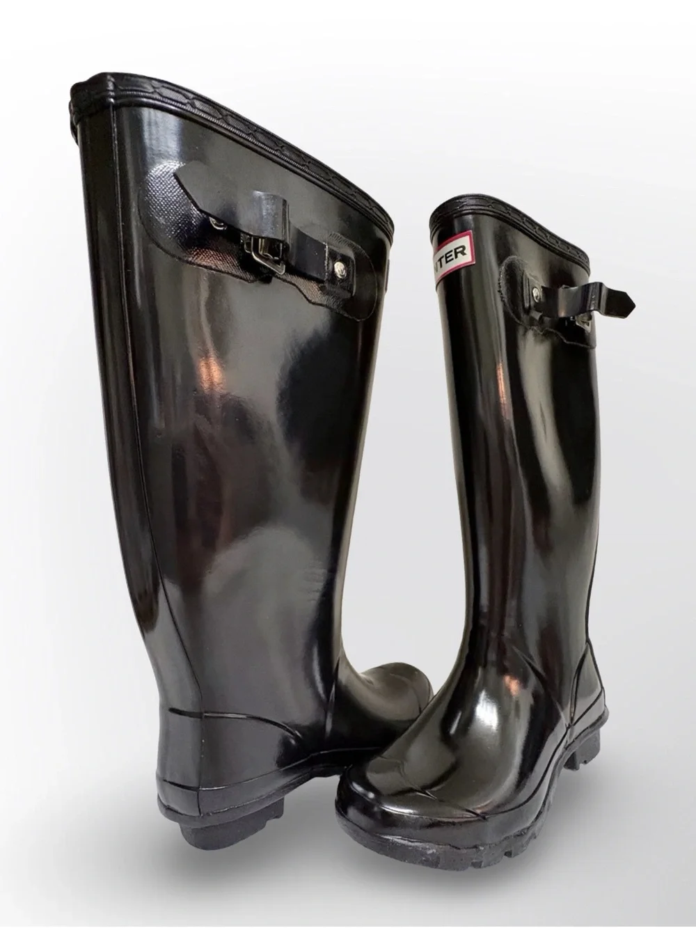 Hunter Original Tall Gloss Rain Boots Black Women’s 5/US 5F Waterproof Knee High